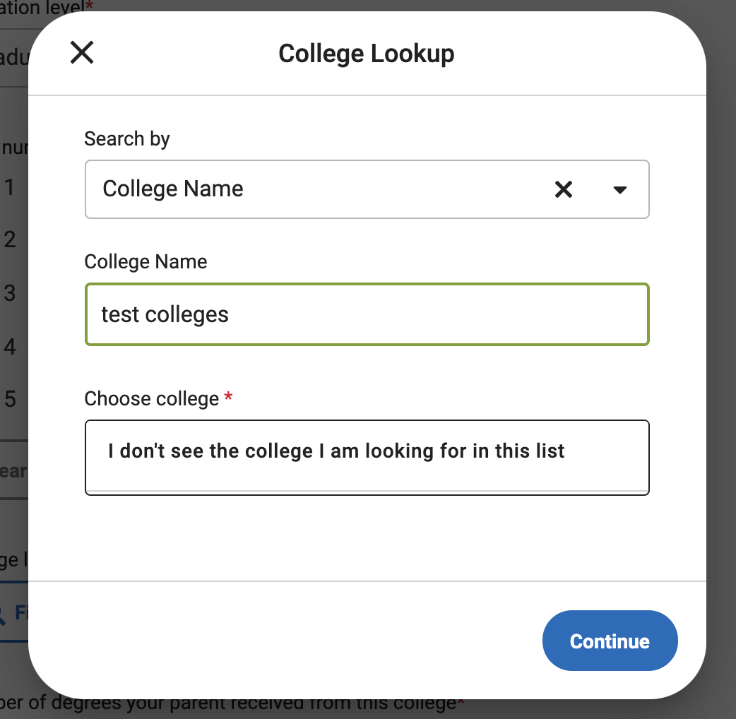 Why can&rsquo;t I find a school or college in the lookup list?