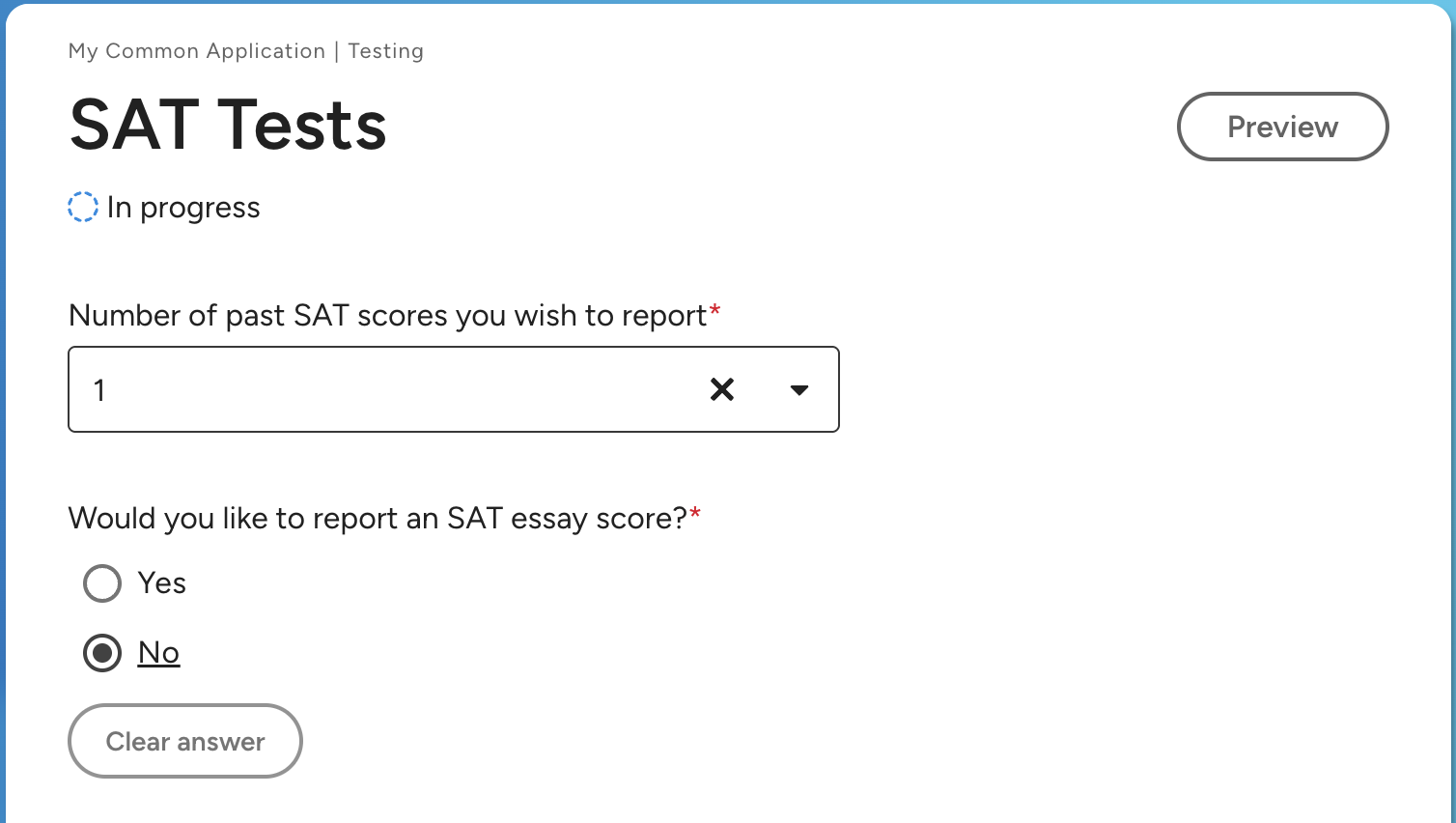 Why am I being asked to enter in SAT essay information?
